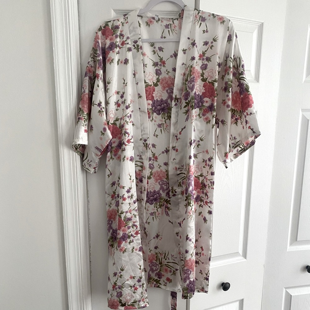Silk Floral Robe